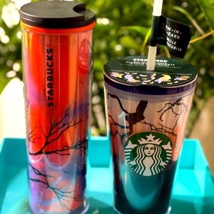 NWT🎃Starbucks Halloween 2022 Raven’s Perch Glow in D. Tumblr & Camp Fire Cup Set